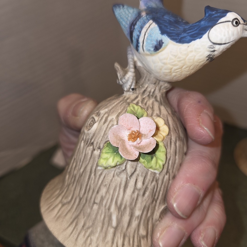 Lot of 3 Towle Bird Bells  Owl, GoldFinch, Bluejay Fine Bone China - Picture 8 of 16